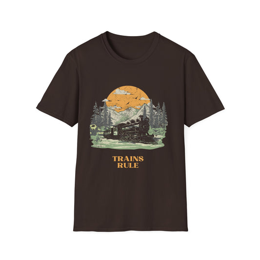 Trains Rule – Vintage Train Lover T-Shirt