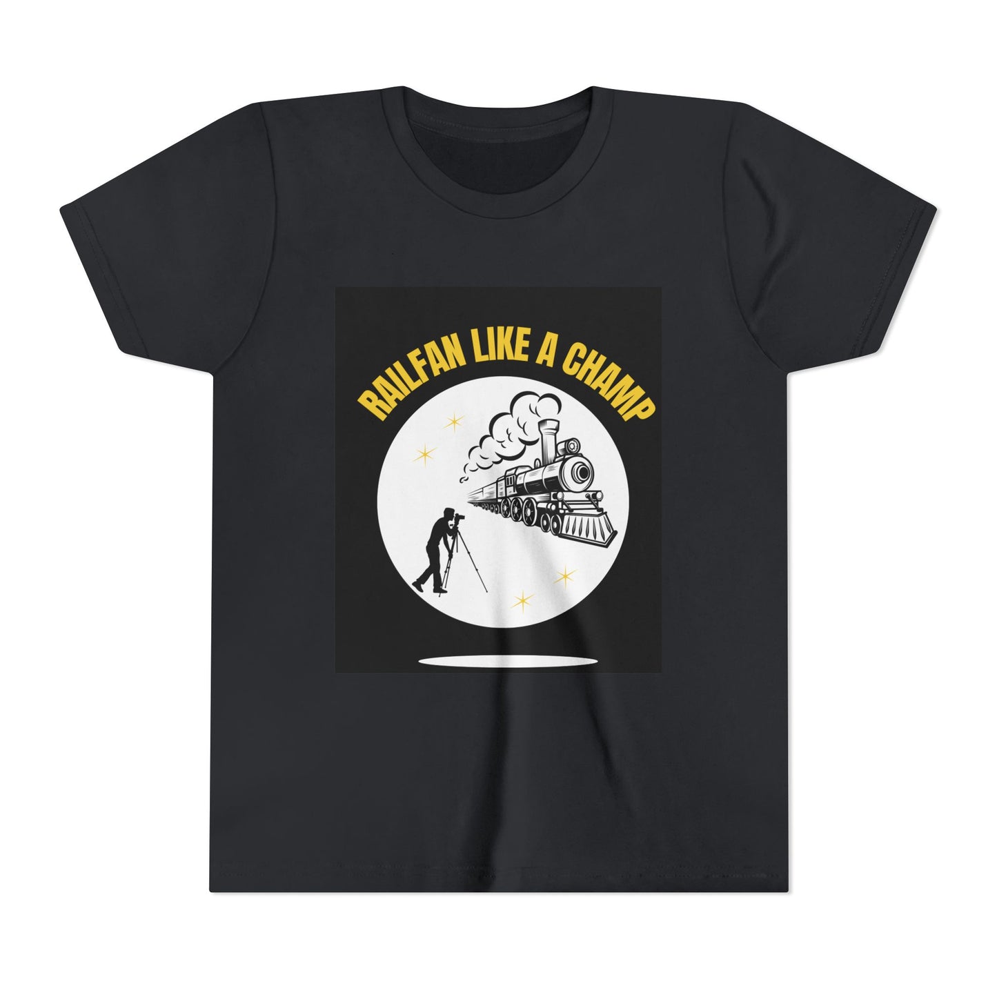 Kids Train Lover T-Shirt | Classic Railway Graphic Youth Railfan Tee