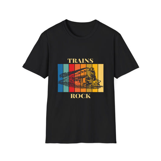 Trains Rock – Train Lover Graphic T-Shirt