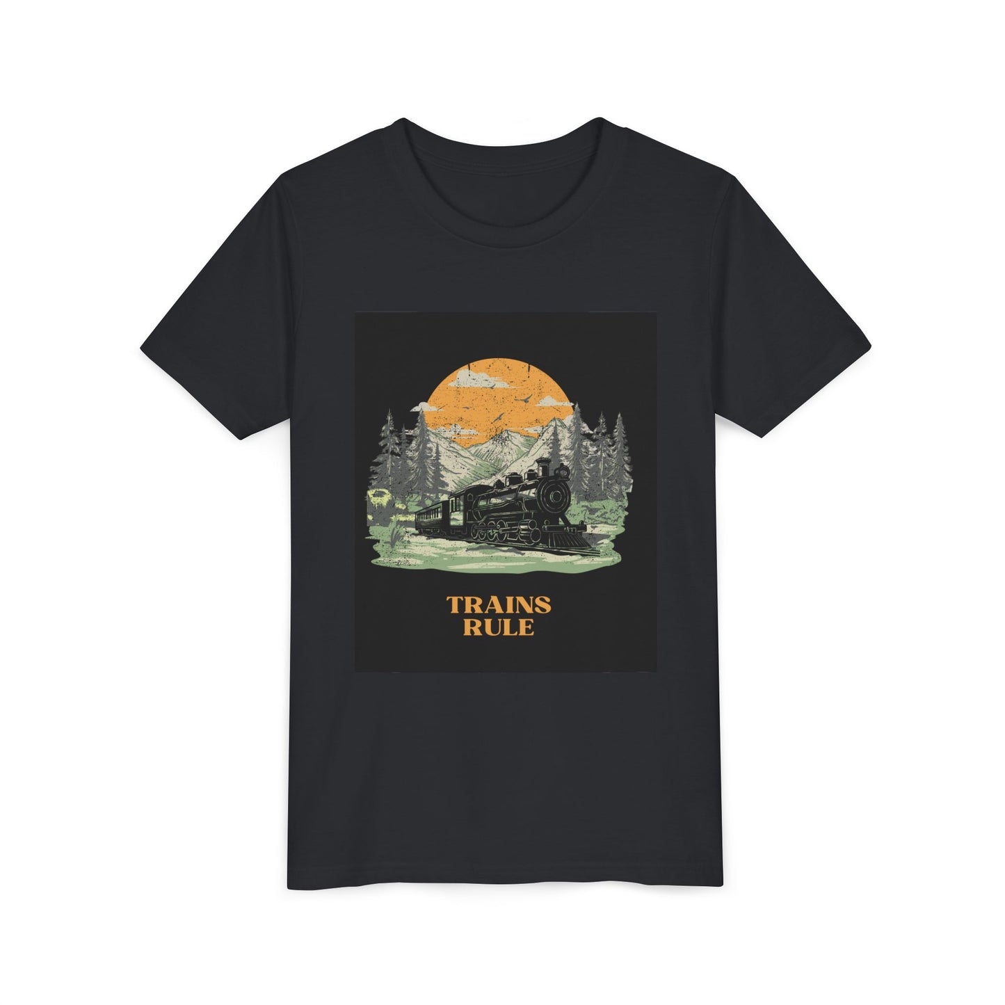 Kids Train Lover T-Shirt | Trains Rule Vintage Railfan Youth Tee