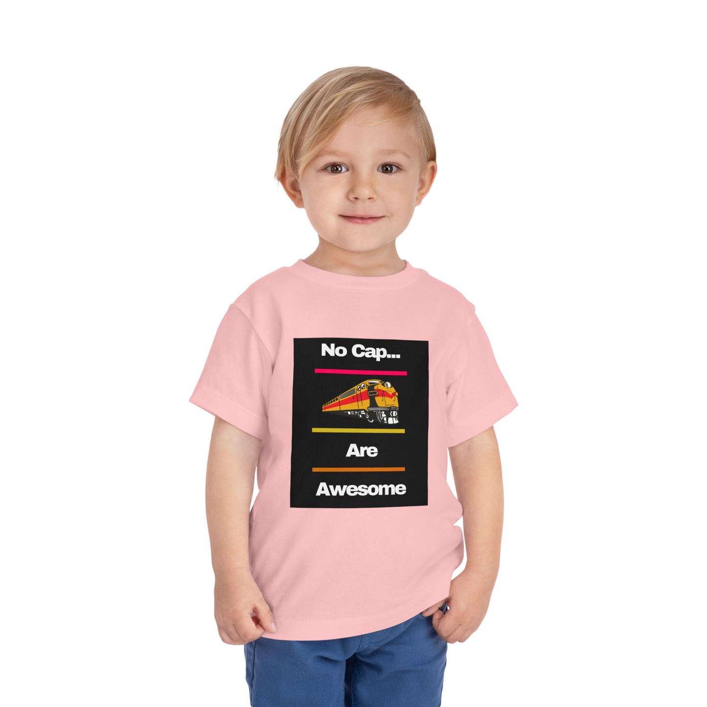 Toddler Train Lover T-Shirt | No Cap Trains Are Awesome Fun Train Graphic (2T–5T)