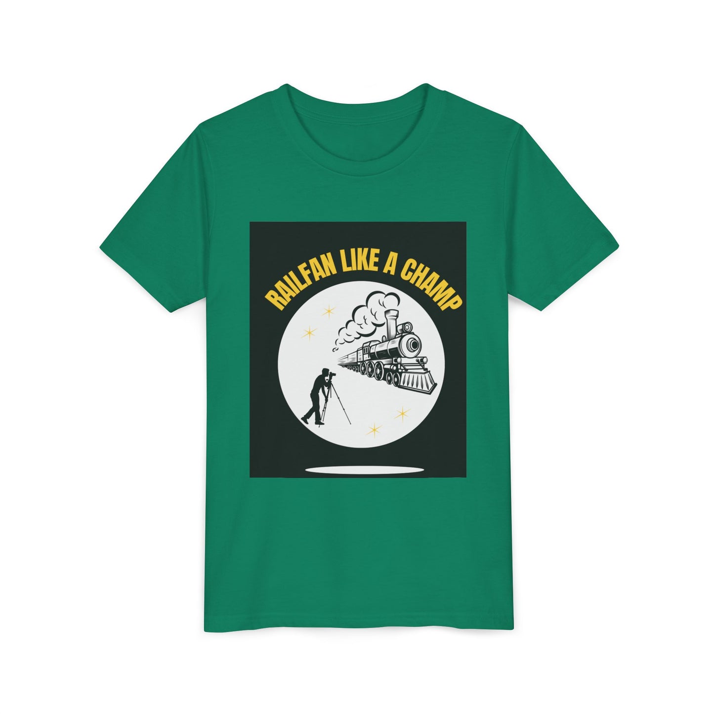Kids Train Lover T-Shirt | Classic Railway Graphic Youth Railfan Tee
