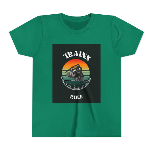 Kids Train Lover T-Shirt | Retro Train Enthusiast Vintage Railfan Youth Tee