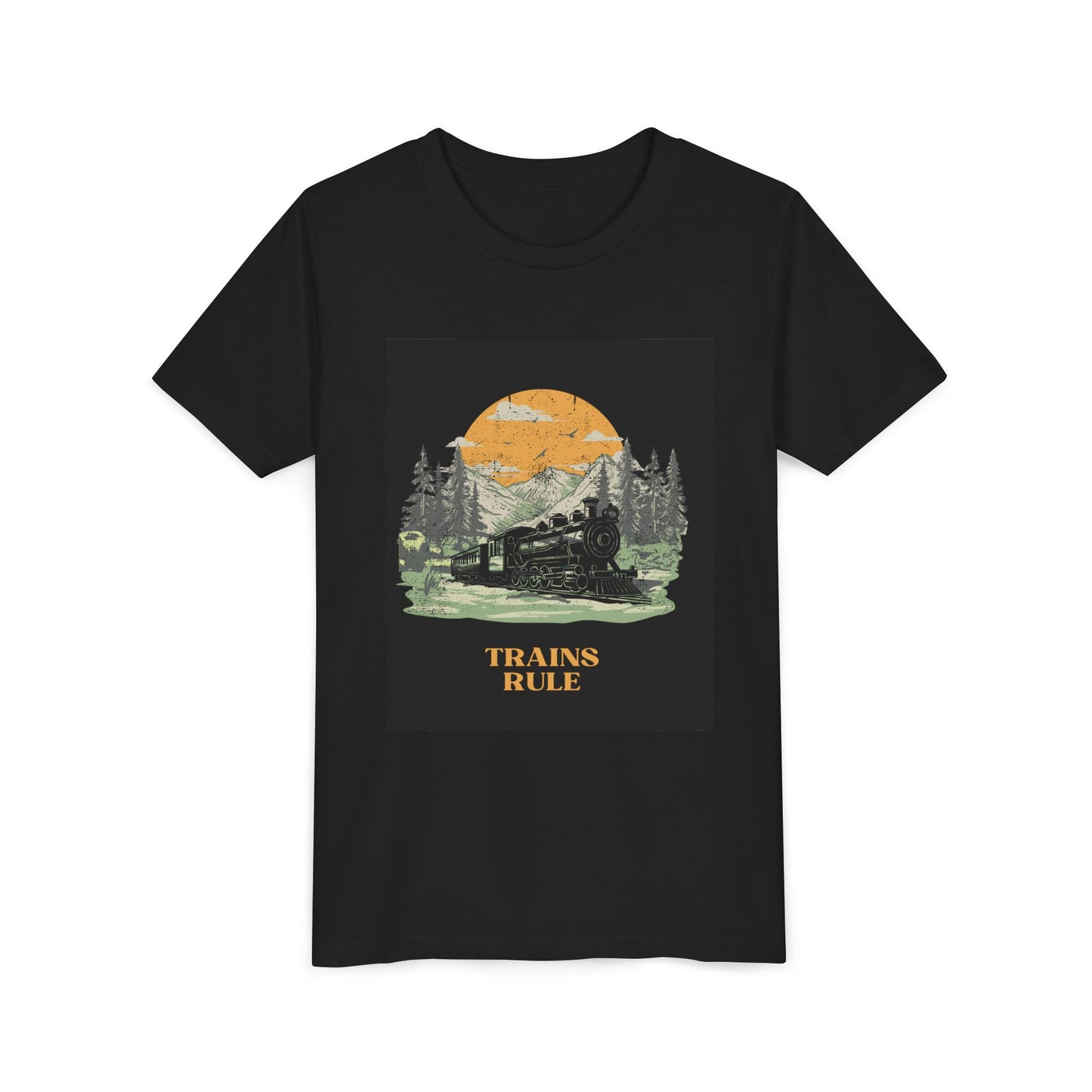 Kids Train Lover T-Shirt | Trains Rule Vintage Railfan Youth Tee