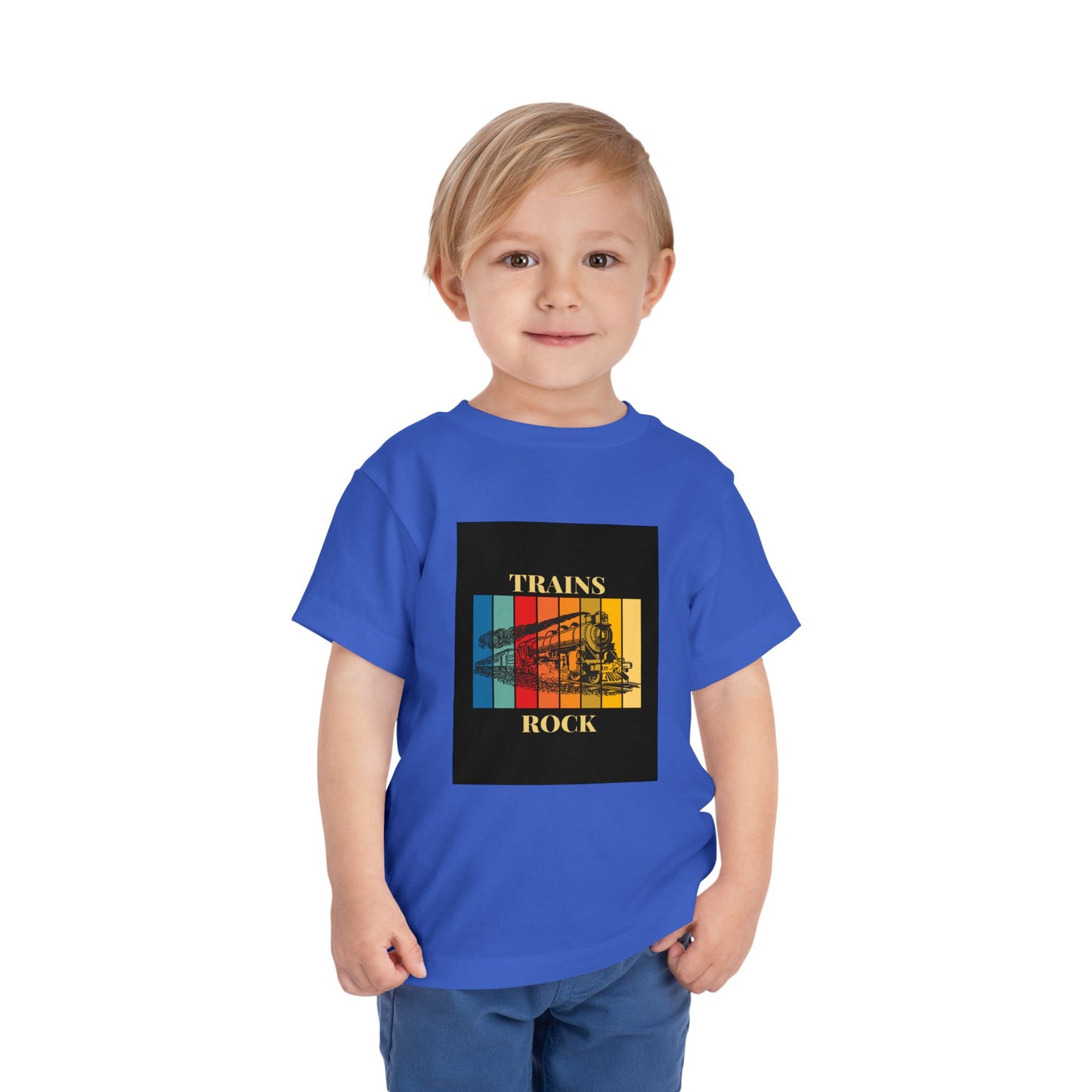 Toddler Train Lover T-Shirt | Trains Rock Train Graphic Tee (2T-5T)