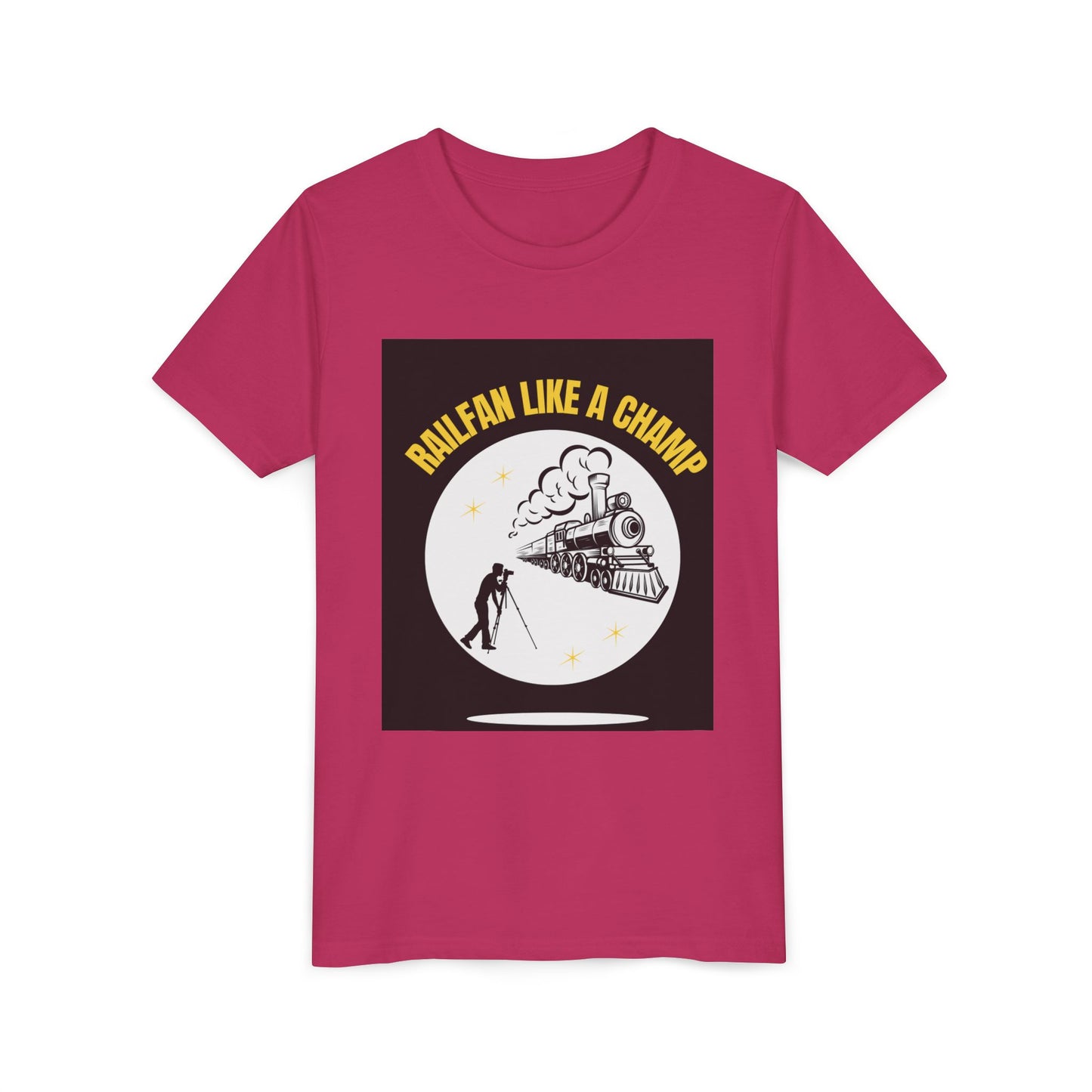 Kids Train Lover T-Shirt | Classic Railway Graphic Youth Railfan Tee