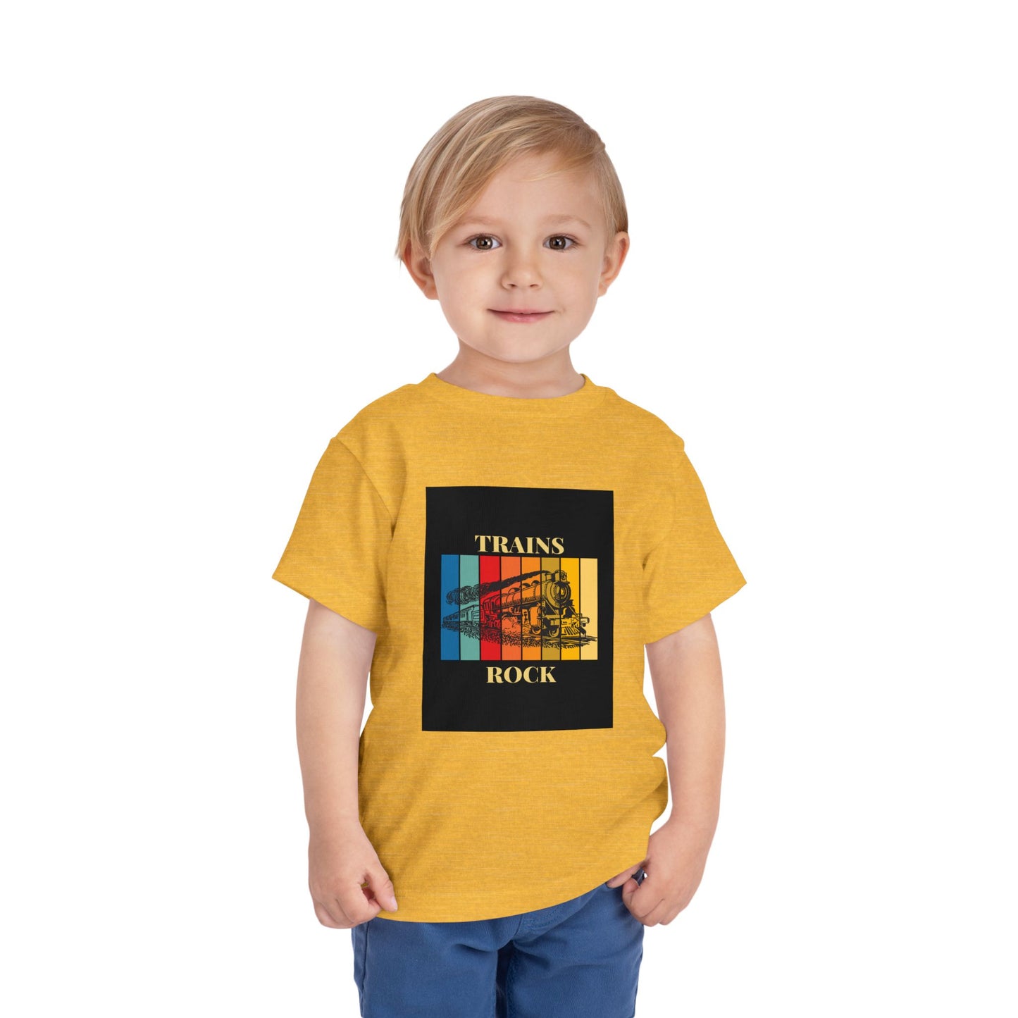 Toddler Train Lover T-Shirt | Trains Rock Train Graphic Tee (2T-5T)