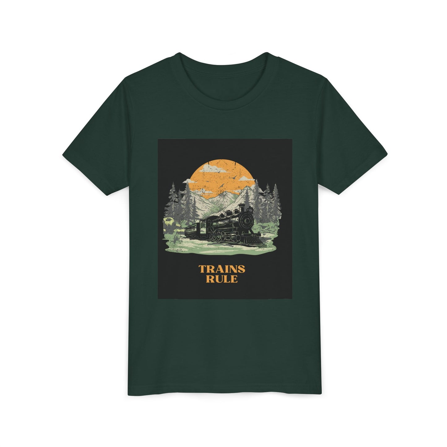 Kids Train Lover T-Shirt | Trains Rule Vintage Railfan Youth Tee