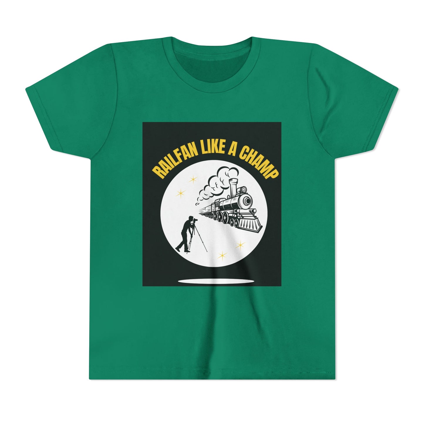 Kids Train Lover T-Shirt | Classic Railway Graphic Youth Railfan Tee