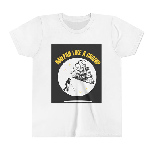 Kids Train Lover T-Shirt | Classic Railway Graphic Youth Railfan Tee