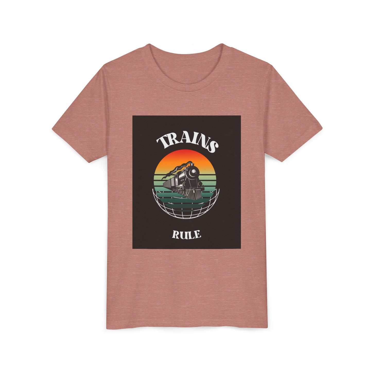 Kids Train Lover T-Shirt | Retro Train Enthusiast Vintage Railfan Youth Tee