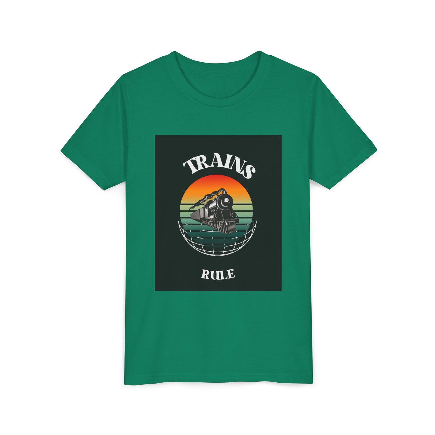 Kids Train Lover T-Shirt | Retro Train Enthusiast Vintage Railfan Youth Tee