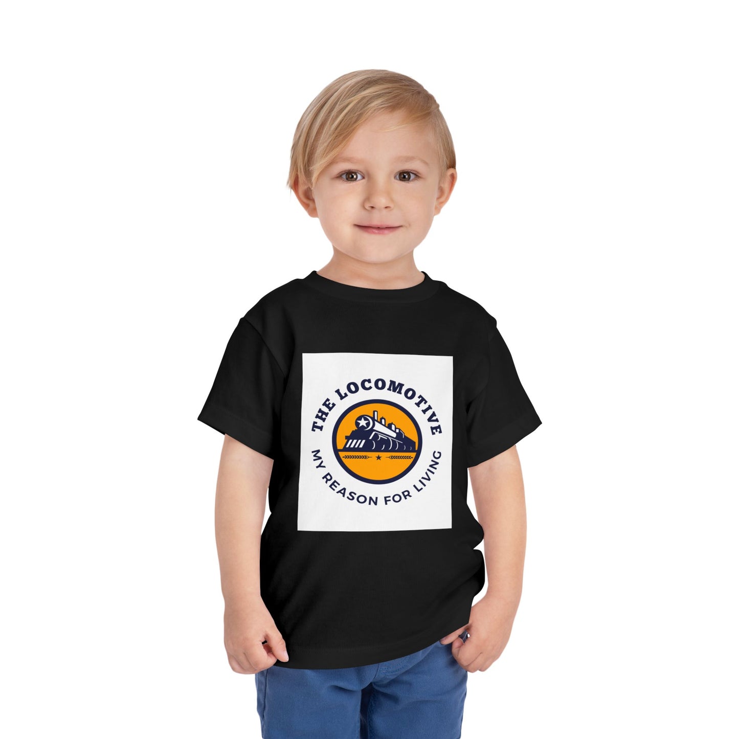Toddler Train Lover T-Shirt | Trains Are My Happy Place Train Graphic Tee (2T–5T)