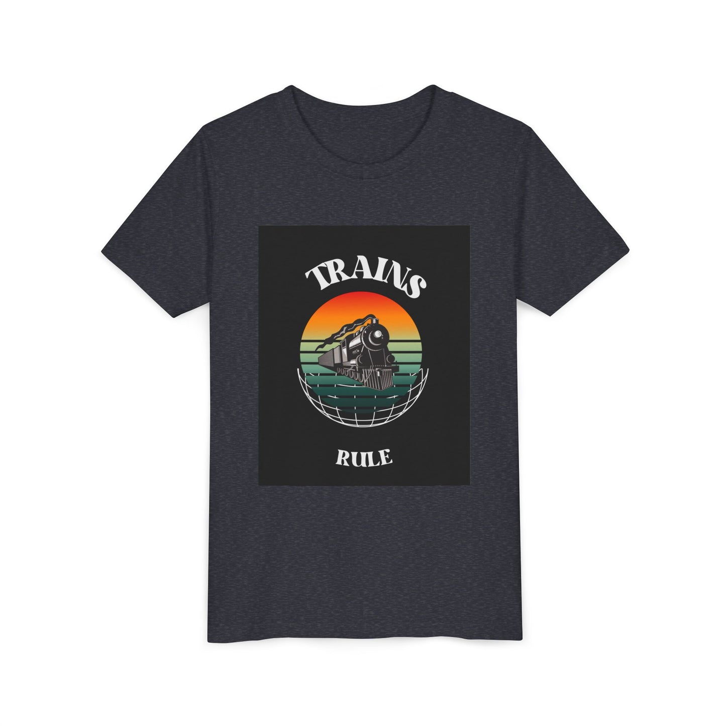 Kids Train Lover T-Shirt | Retro Train Enthusiast Vintage Railfan Youth Tee