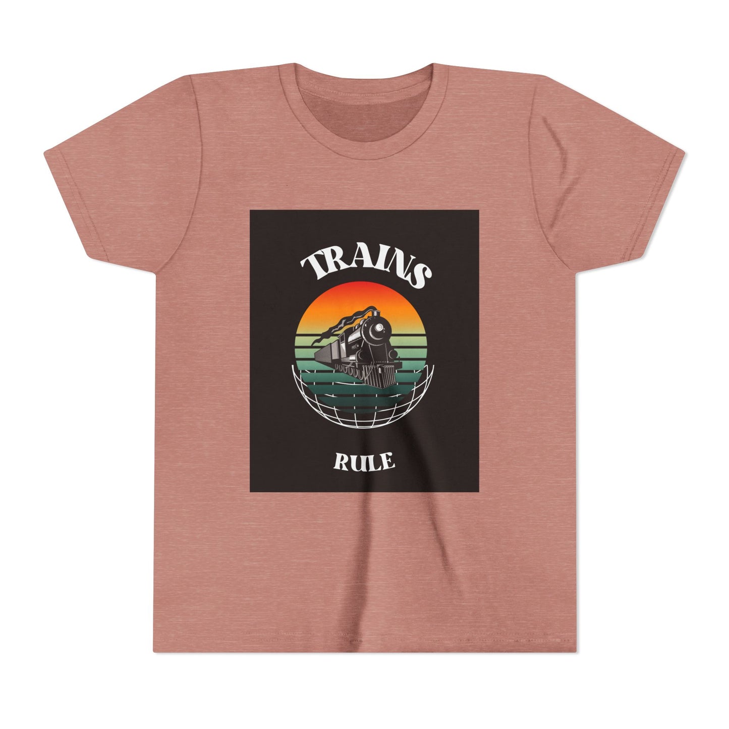 Kids Train Lover T-Shirt | Retro Train Enthusiast Vintage Railfan Youth Tee