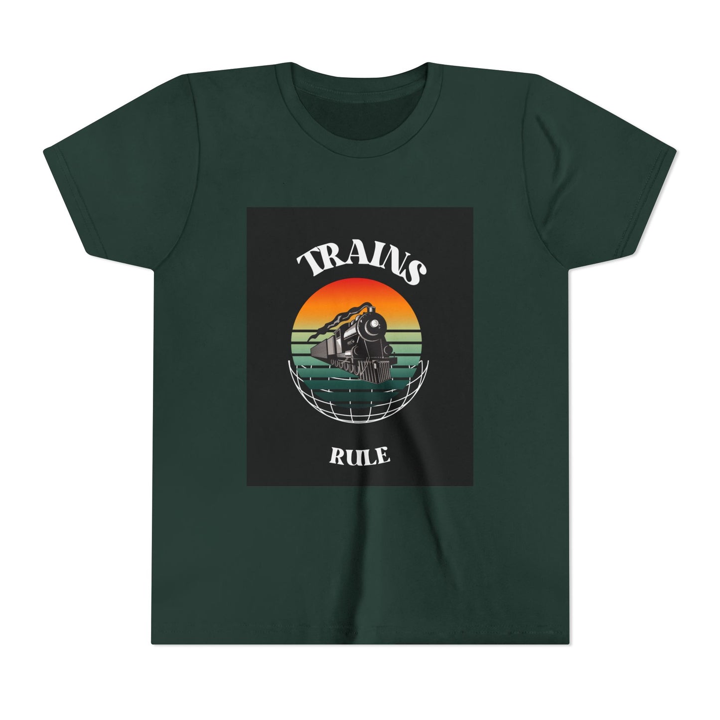 Kids Train Lover T-Shirt | Retro Train Enthusiast Vintage Railfan Youth Tee