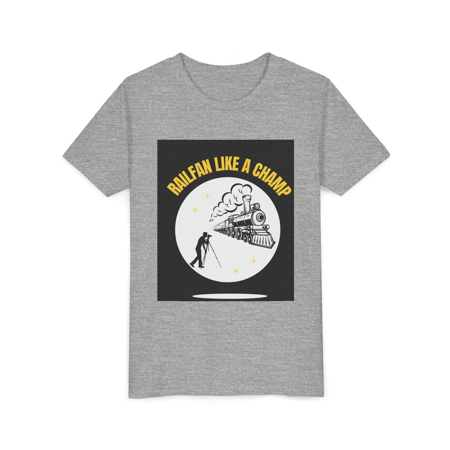 Kids Train Lover T-Shirt | Classic Railway Graphic Youth Railfan Tee