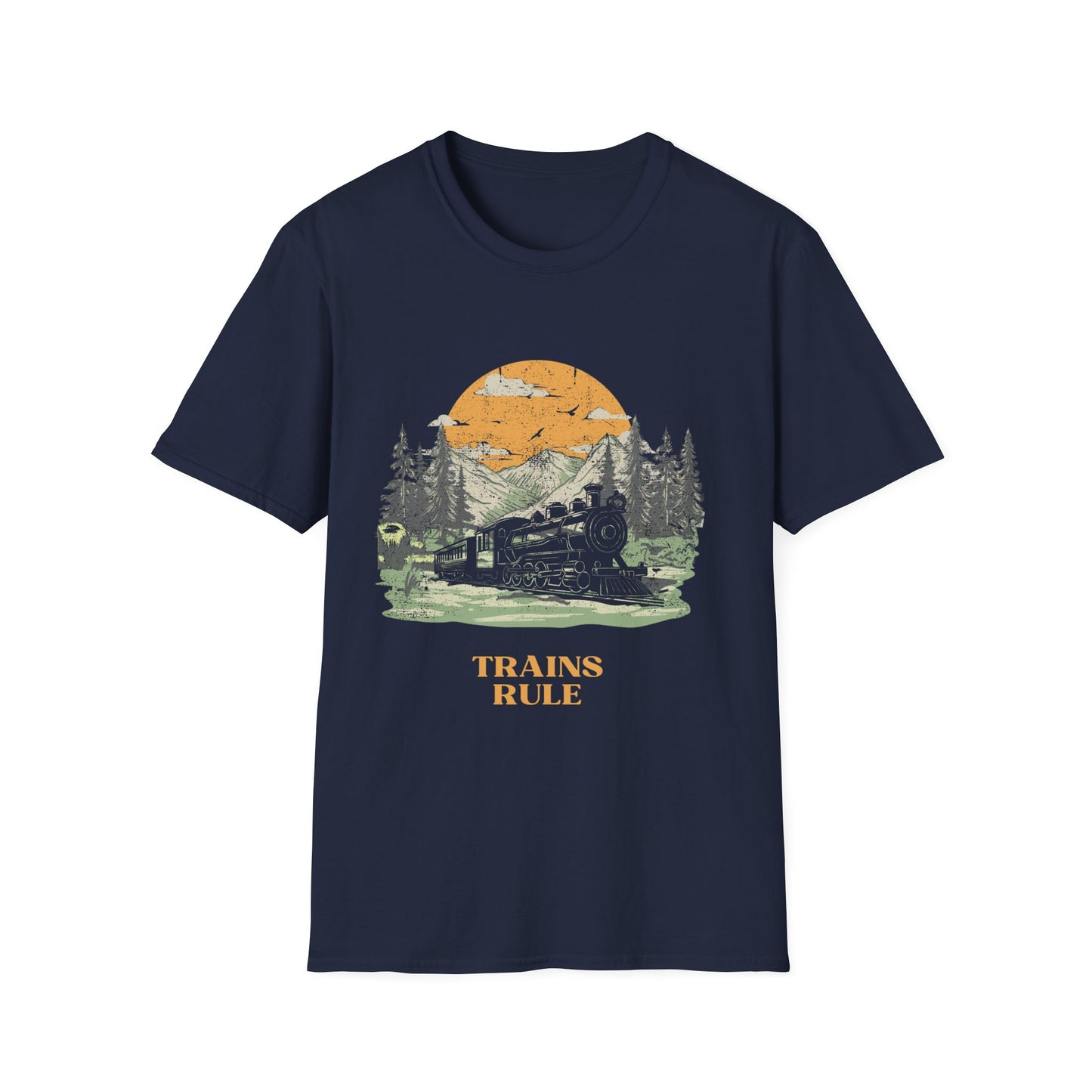 Trains Rule – Vintage Train Lover T-Shirt