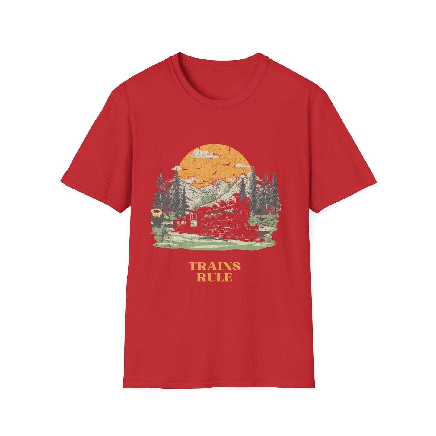 Trains Rule – Vintage Train Lover T-Shirt