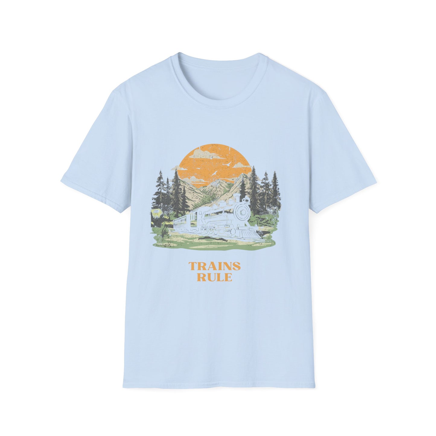 Trains Rule – Vintage Train Lover T-Shirt