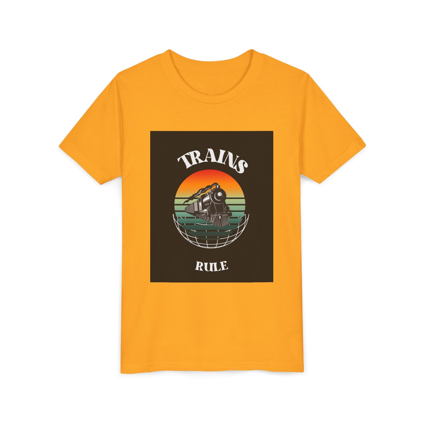 Kids Train Lover T-Shirt | Retro Train Enthusiast Vintage Railfan Youth Tee