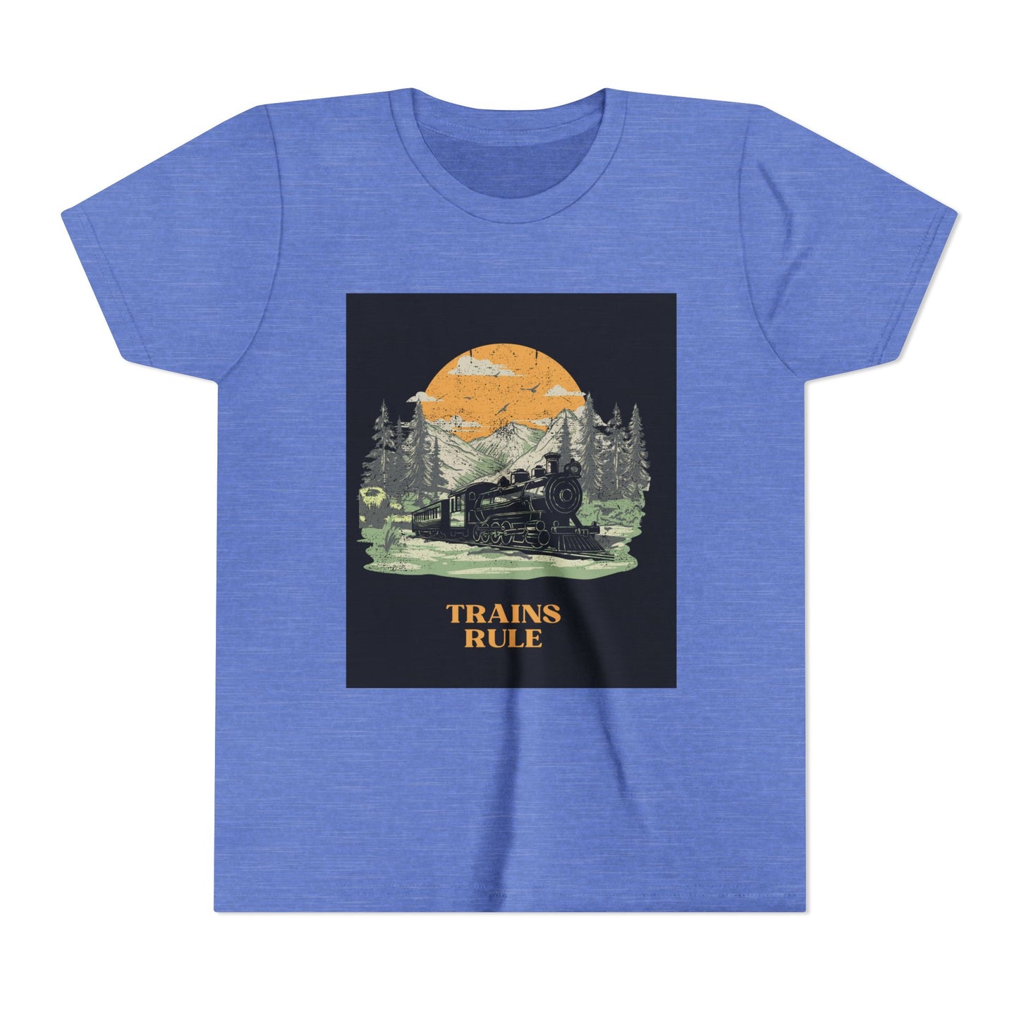 Kids Train Lover T-Shirt | Trains Rule Vintage Railfan Youth Tee