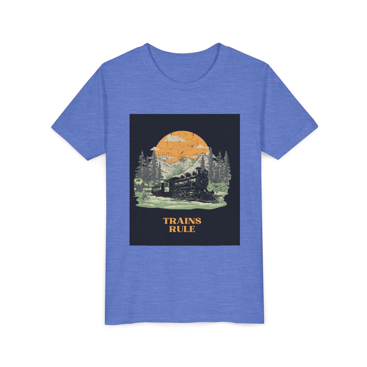 Kids Train Lover T-Shirt | Trains Rule Vintage Railfan Youth Tee