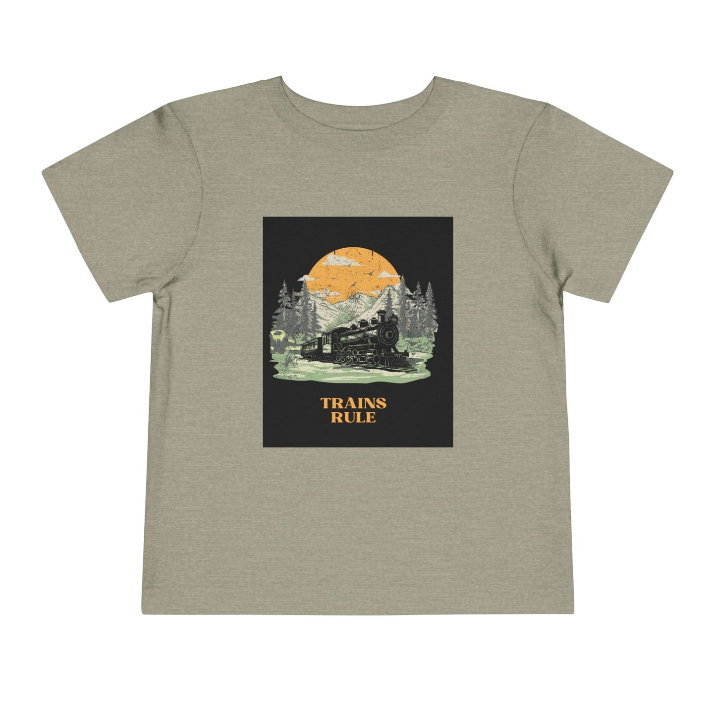 Toddler Train Lover T-Shirt | Trains Rule Vintage Train Graphic Tee (2T–5T)