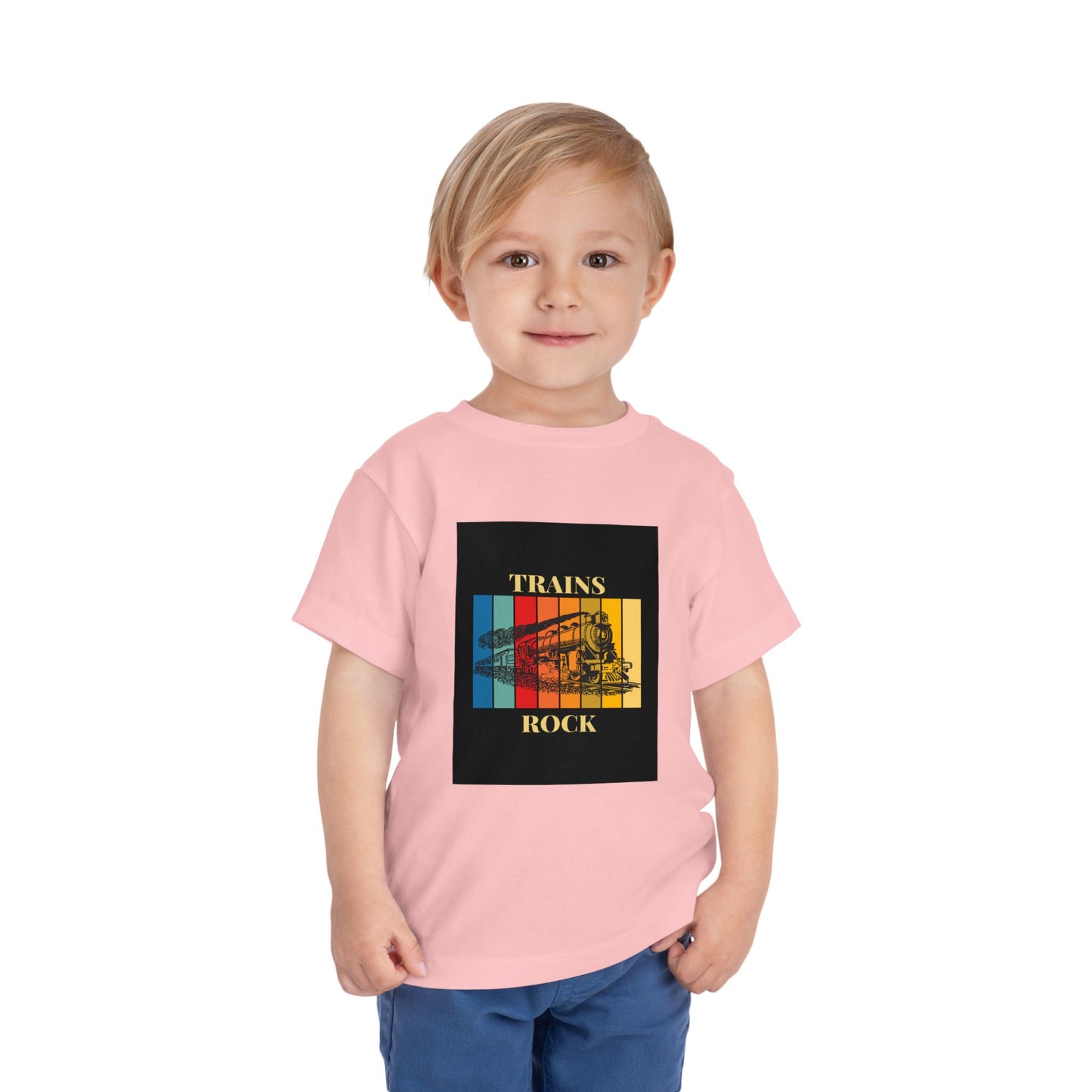 Toddler Train Lover T-Shirt | Trains Rock Train Graphic Tee (2T-5T)