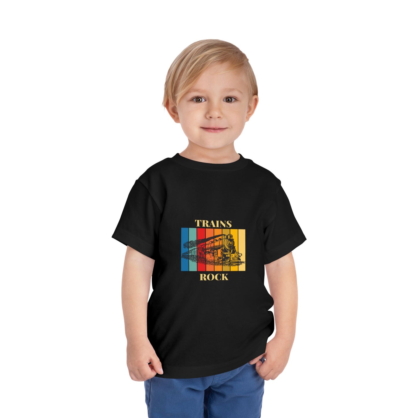 Toddler Train Lover T-Shirt | Trains Rock Train Graphic Tee (2T-5T)
