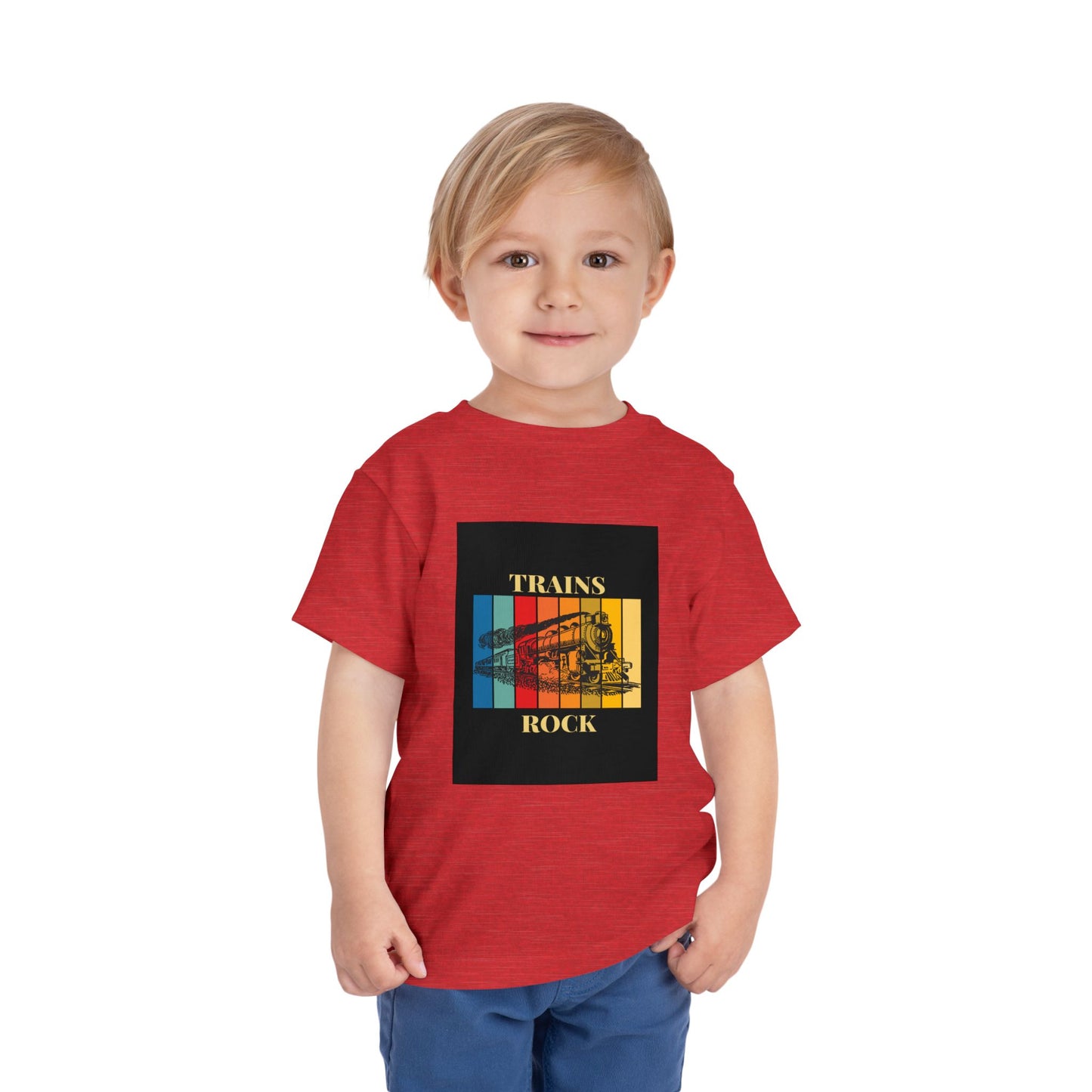 Toddler Train Lover T-Shirt | Trains Rock Train Graphic Tee (2T-5T)