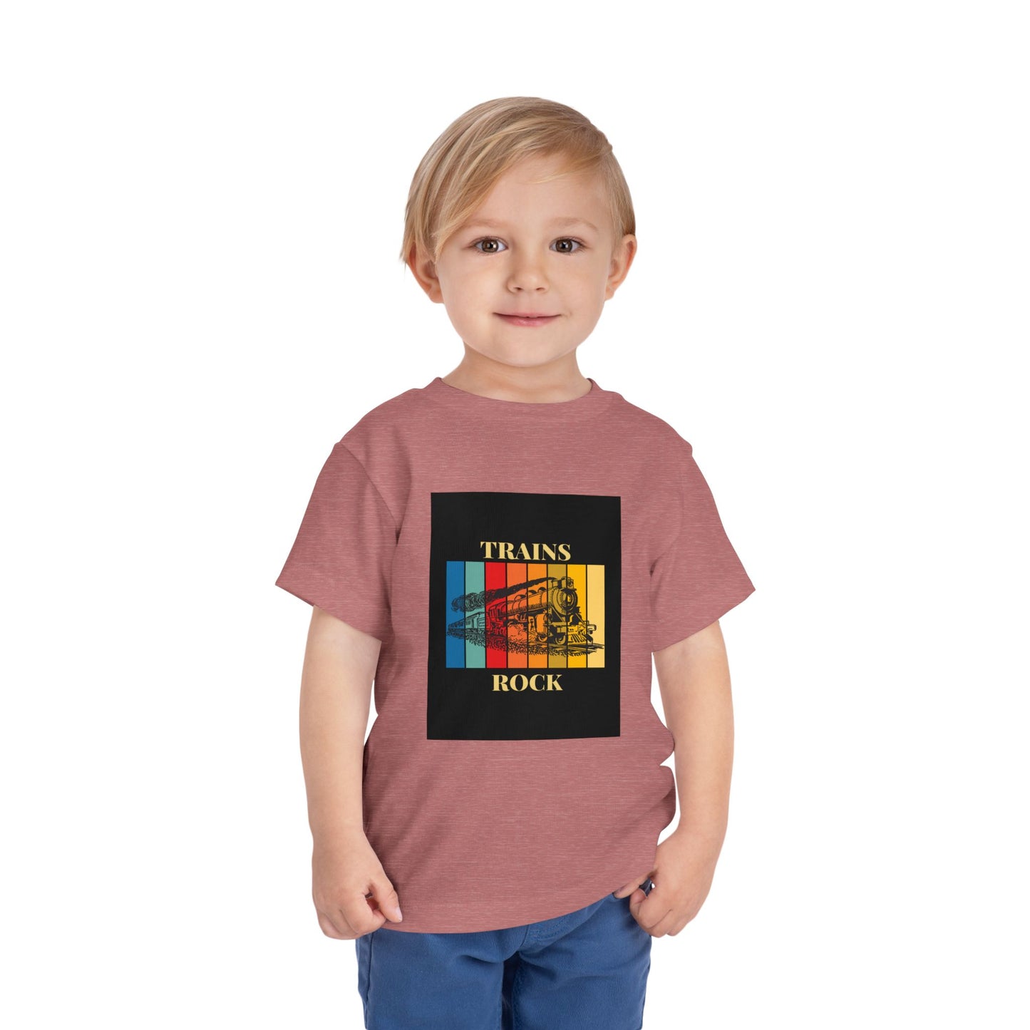 Toddler Train Lover T-Shirt | Trains Rock Train Graphic Tee (2T-5T)