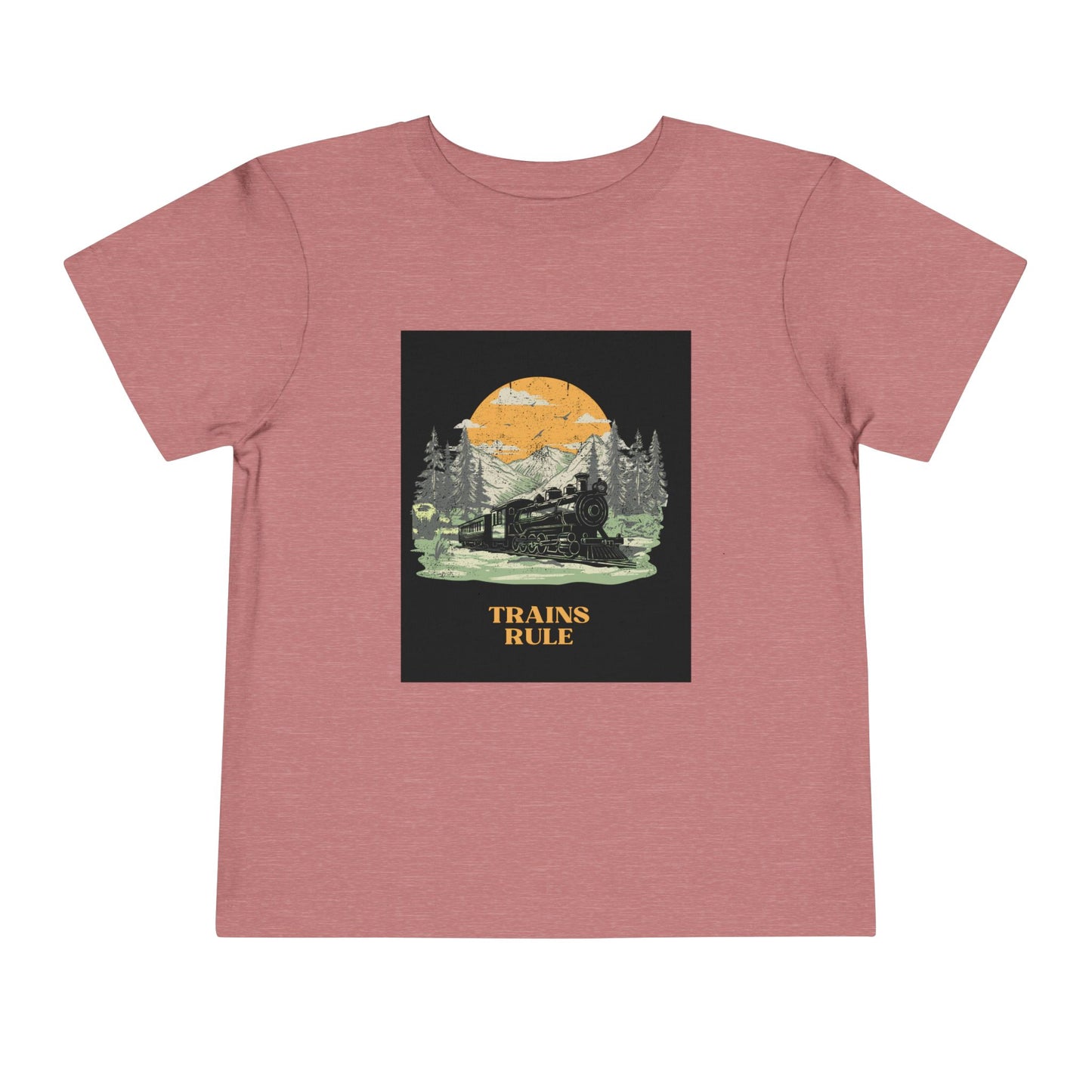Toddler Train Lover T-Shirt | Trains Rule Vintage Train Graphic Tee (2T–5T)