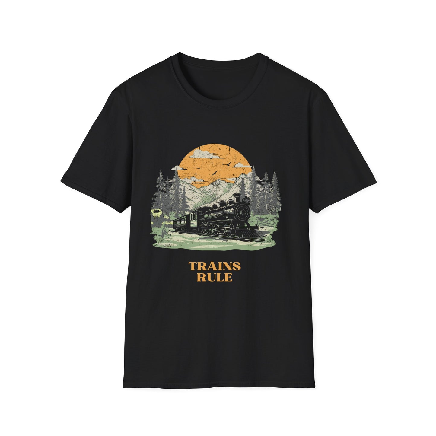 Trains Rule – Vintage Train Lover T-Shirt