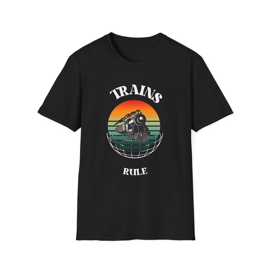 Retro Train Enthusiast T-Shirt, Vintage Train Graphic Tee