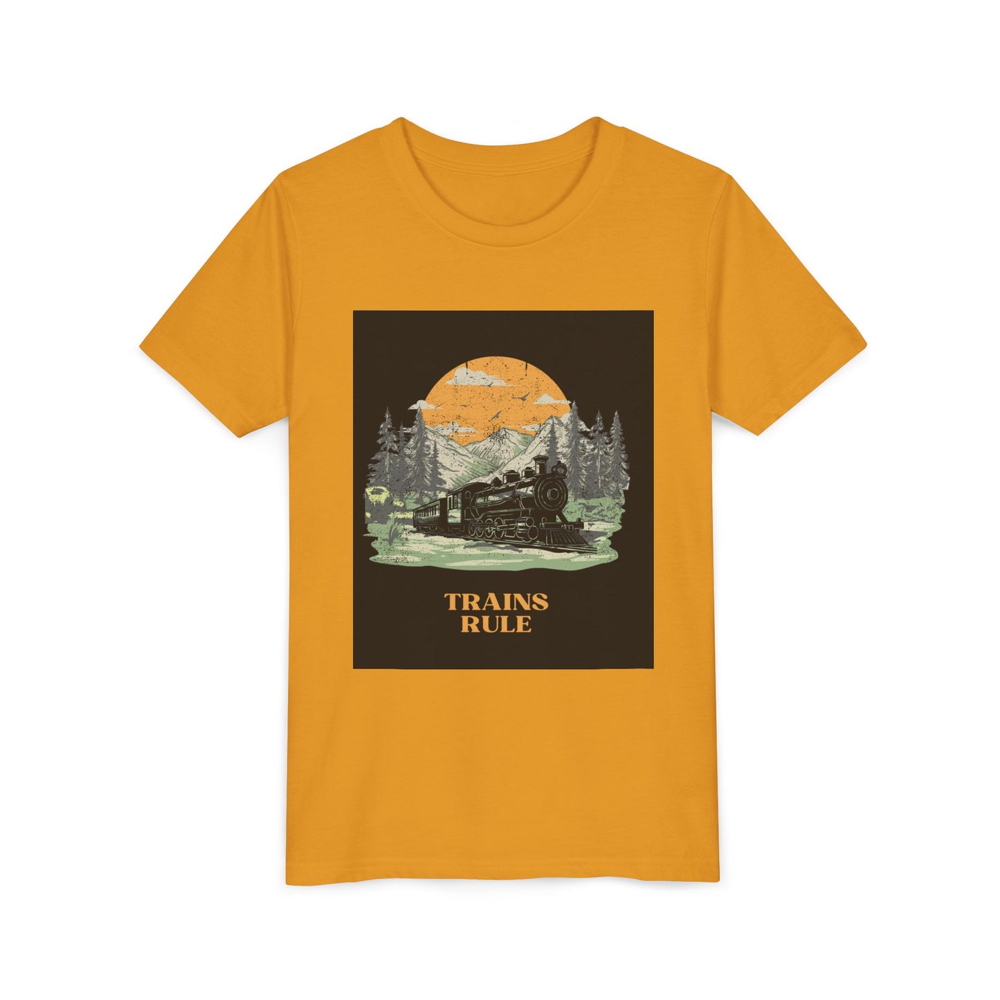 Kids Train Lover T-Shirt | Trains Rule Vintage Railfan Youth Tee
