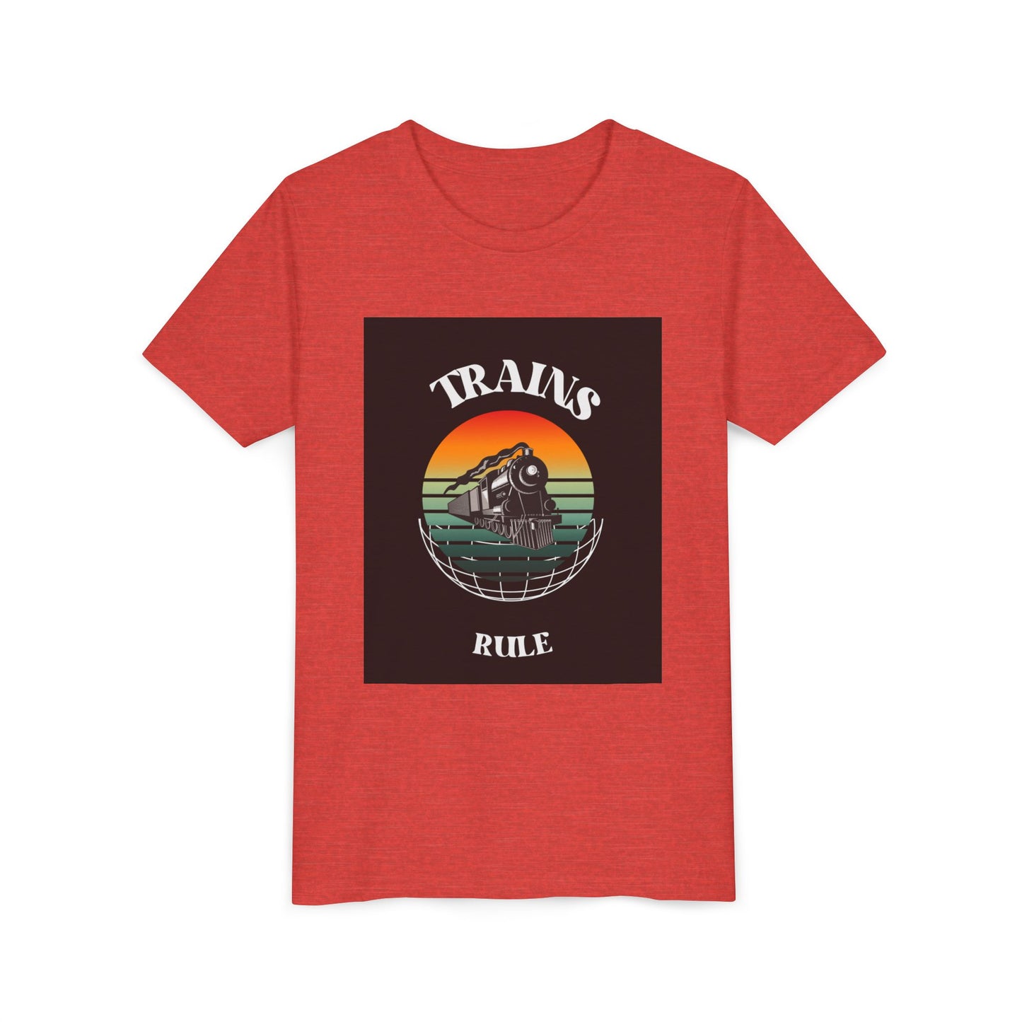 Kids Train Lover T-Shirt | Retro Train Enthusiast Vintage Railfan Youth Tee