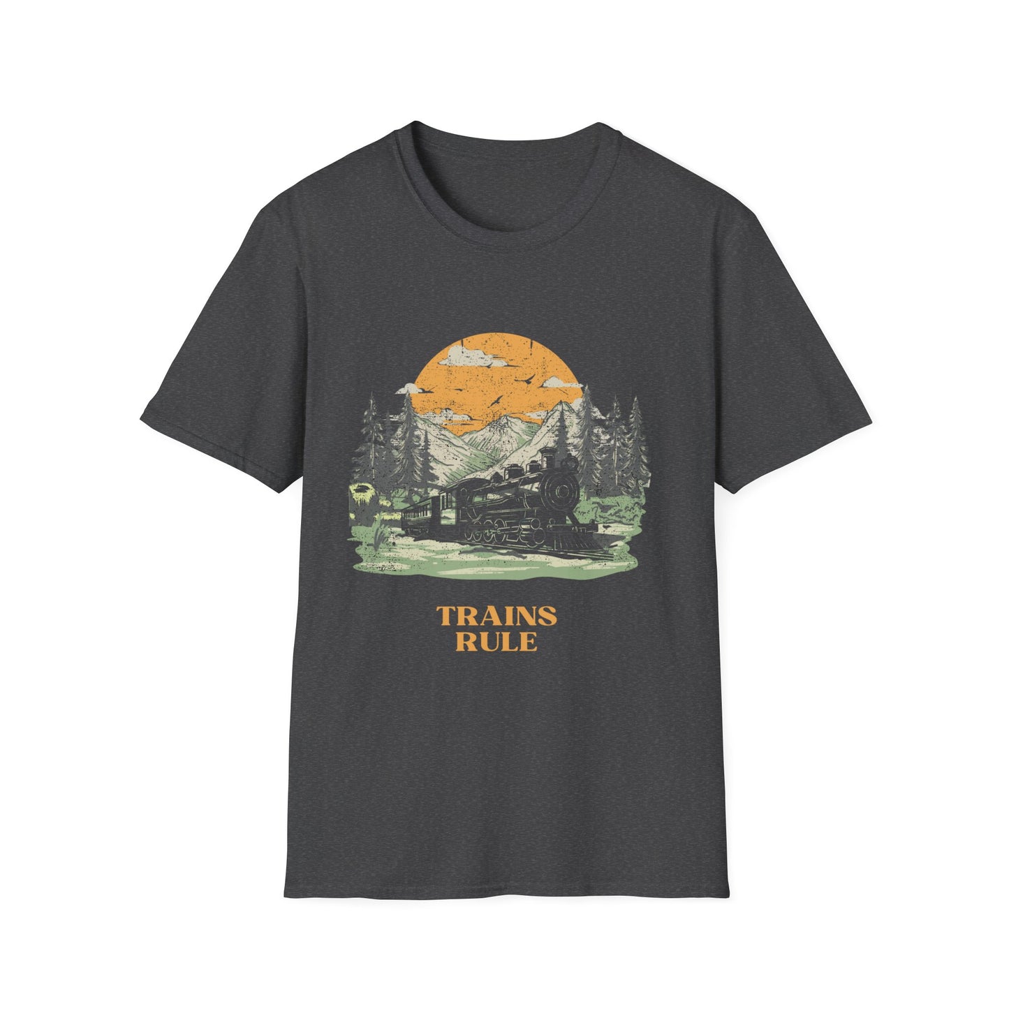 Trains Rule – Vintage Train Lover T-Shirt