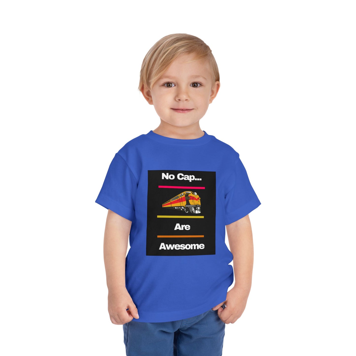 Toddler Train Lover T-Shirt | No Cap Trains Are Awesome Fun Train Graphic (2T–5T)