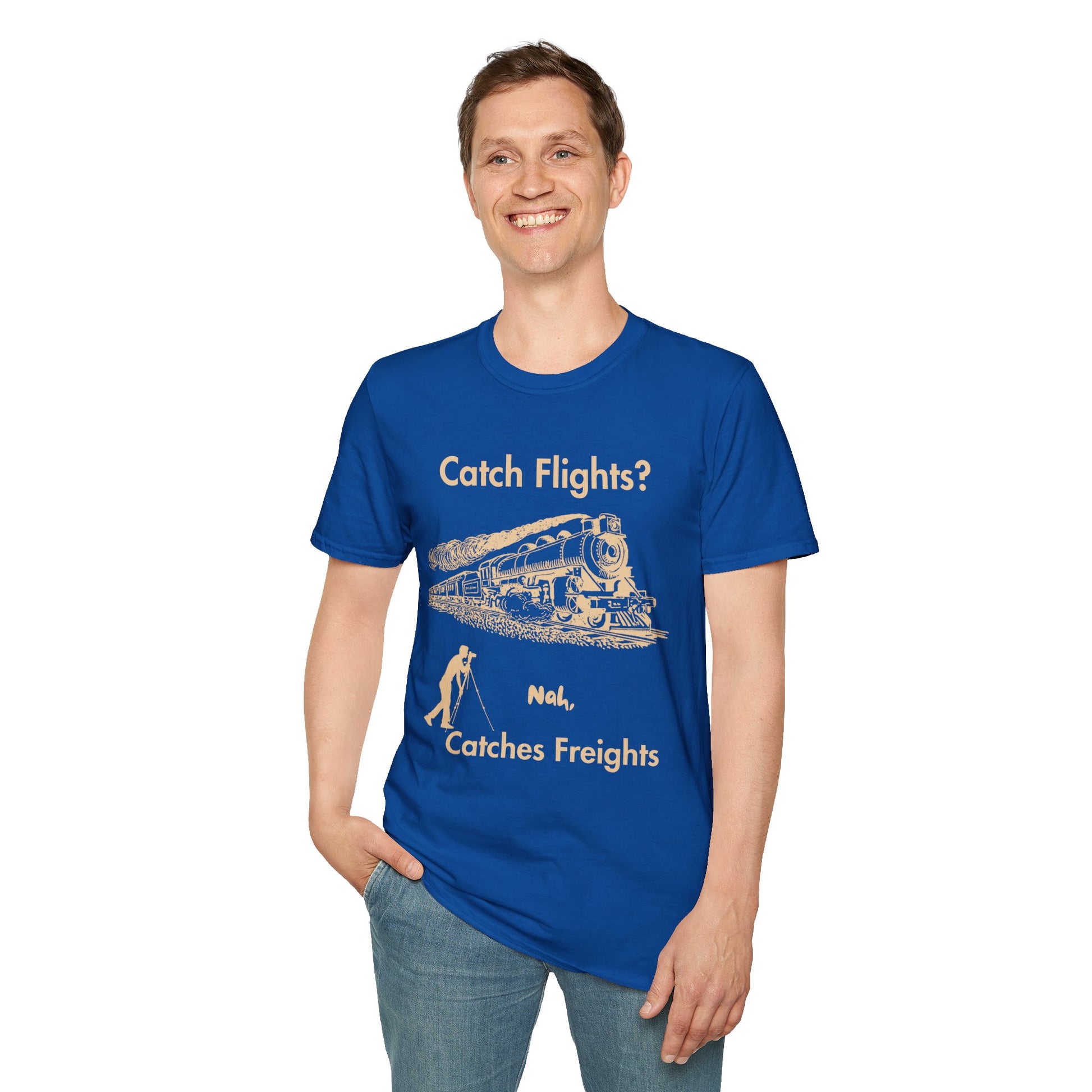 Catch Freights Not Flights freight train railfan t-shirt