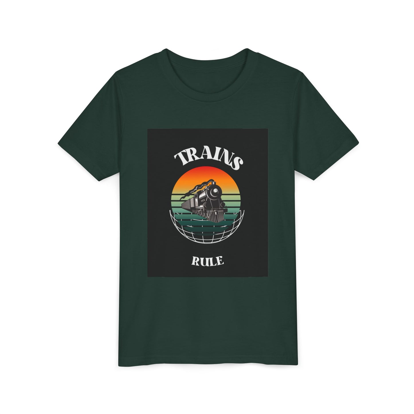 Kids Train Lover T-Shirt | Retro Train Enthusiast Vintage Railfan Youth Tee