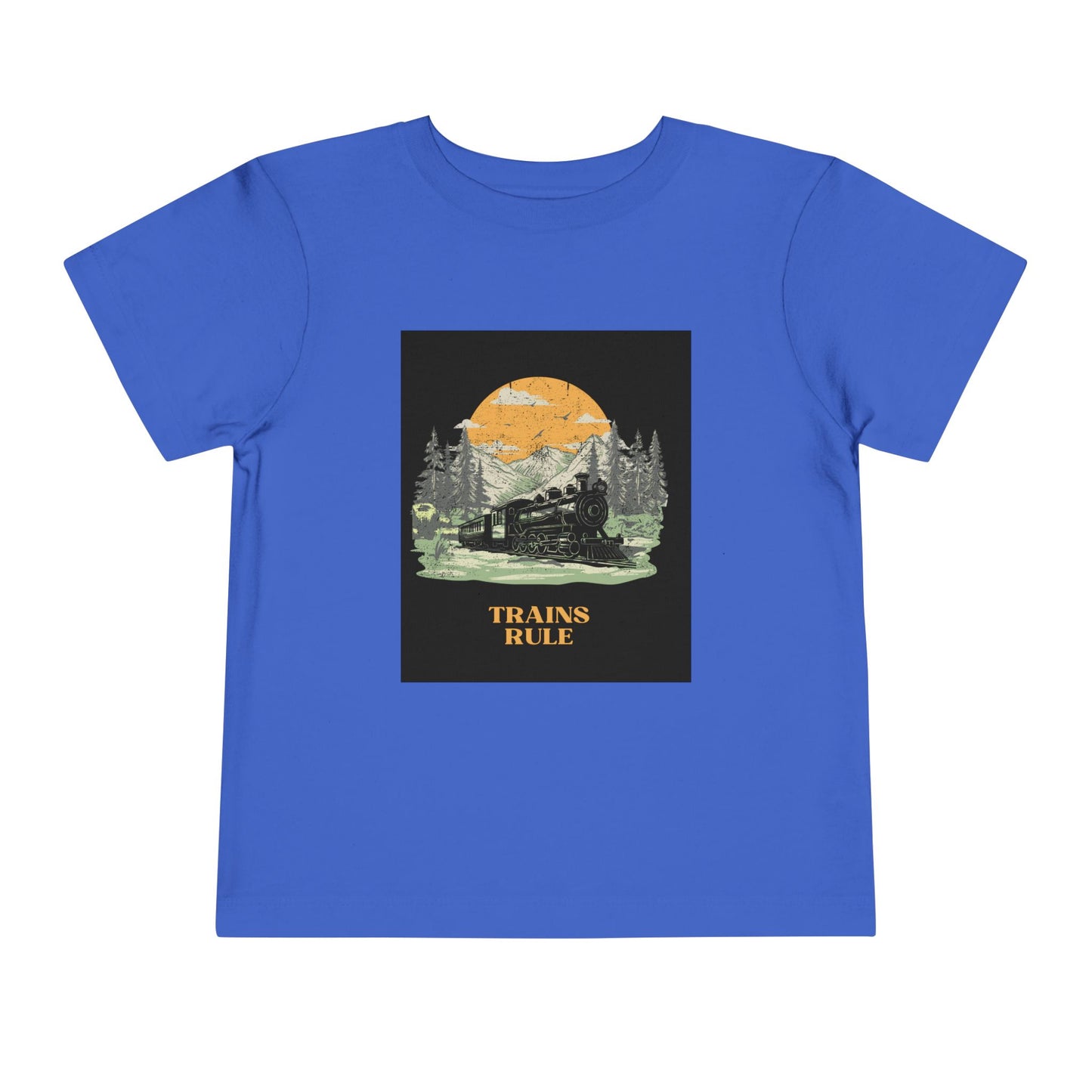 Toddler Train Lover T-Shirt | Trains Rule Vintage Train Graphic Tee (2T–5T)