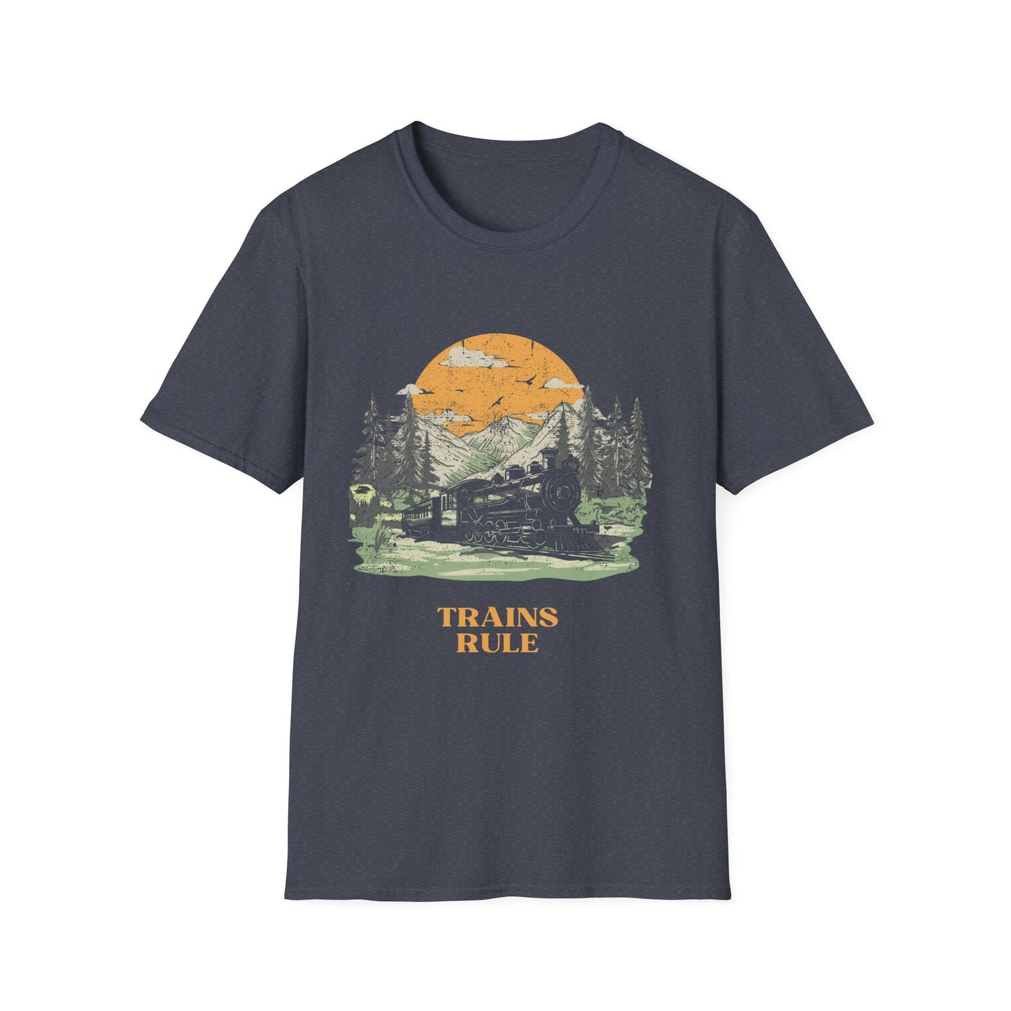 Trains Rule – Vintage Train Lover T-Shirt