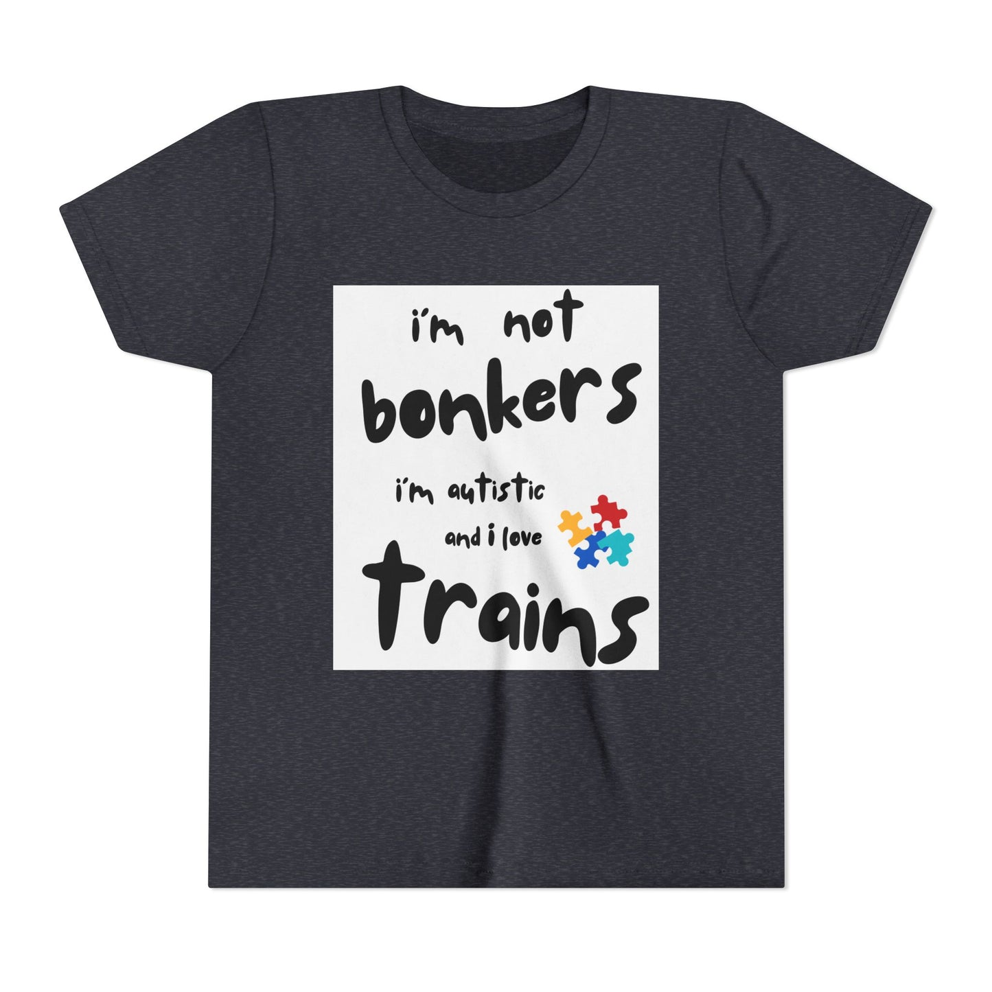 Autism Acceptance Kids Train Lover T-Shirt | Youth Special Interest Tee