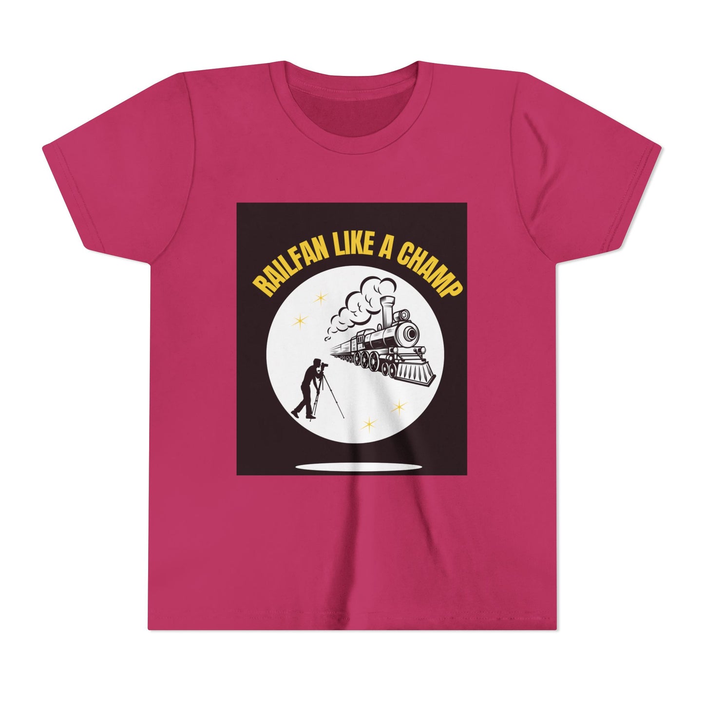 Kids Train Lover T-Shirt | Classic Railway Graphic Youth Railfan Tee