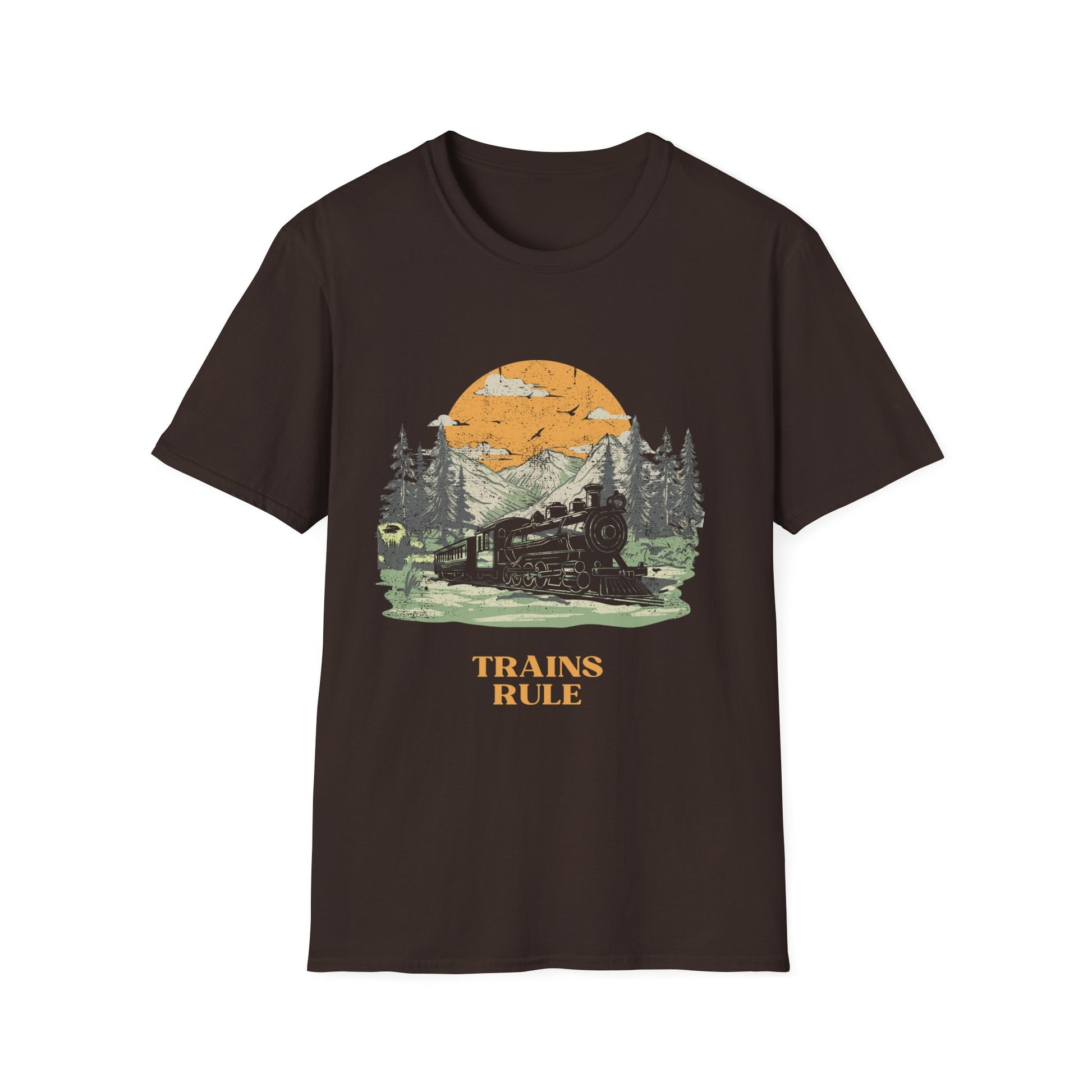 Trains Rule – Vintage Train Lover T-Shirt