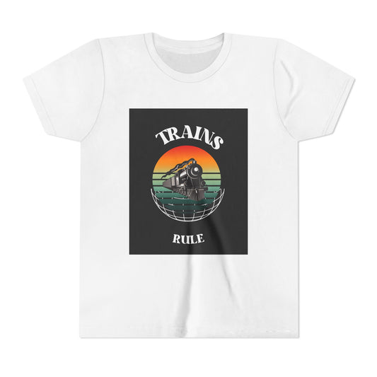 Kids Train Lover T-Shirt | Retro Train Enthusiast Vintage Railfan Youth Tee