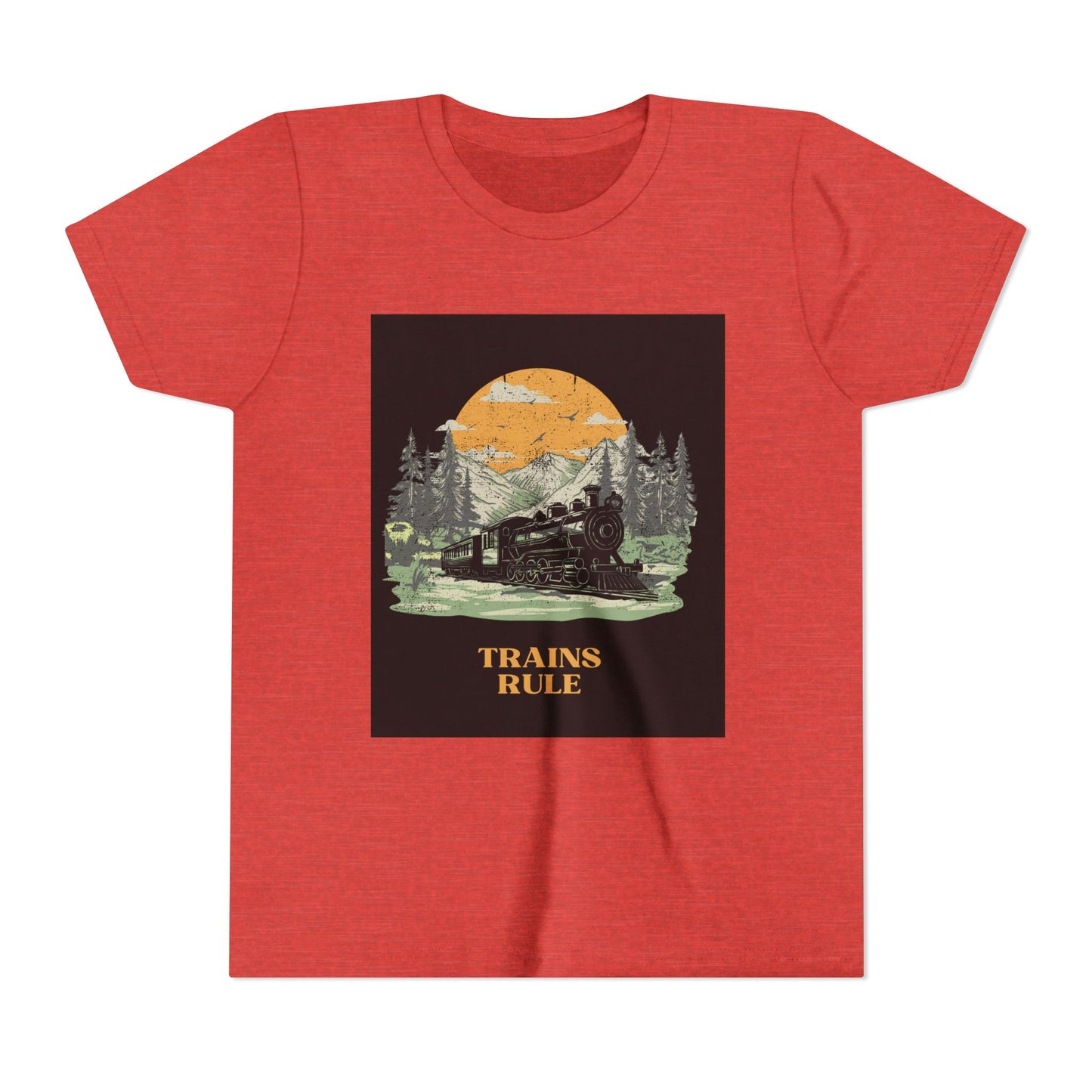 Kids Train Lover T-Shirt | Trains Rule Vintage Railfan Youth Tee