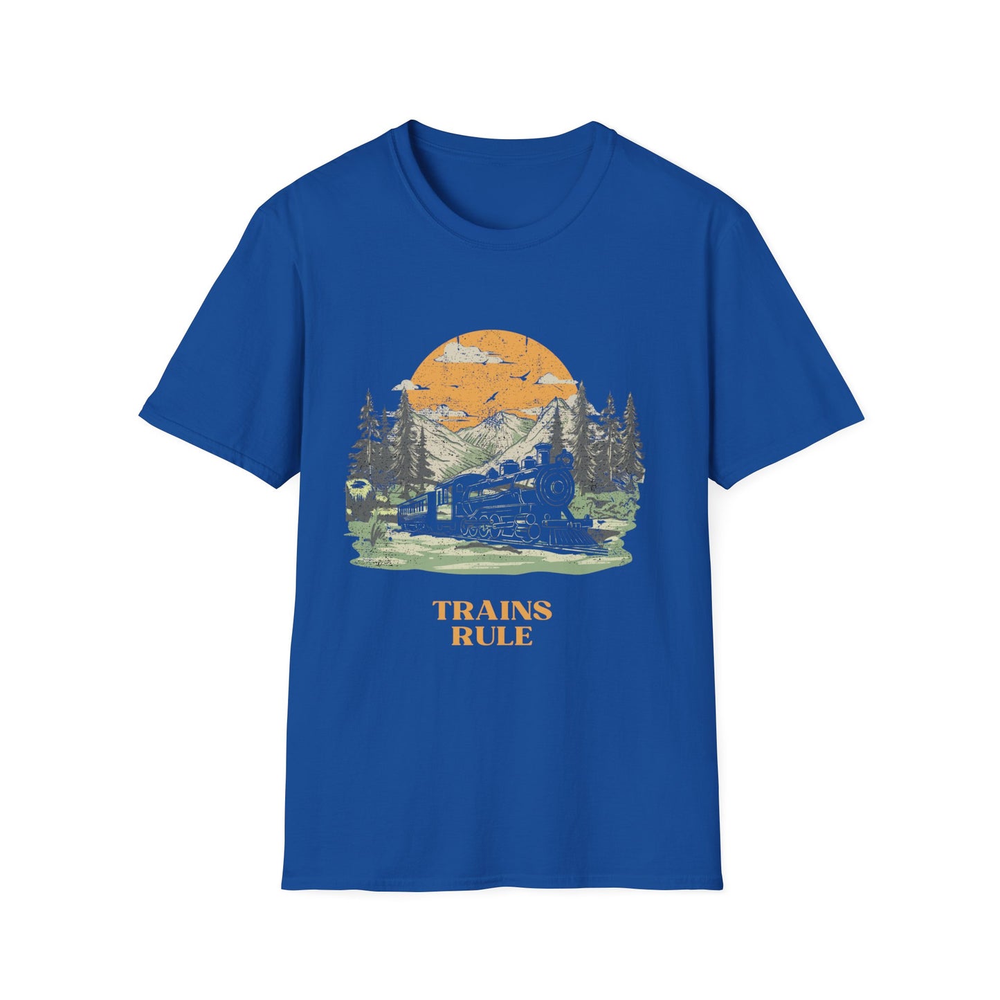 Trains Rule – Vintage Train Lover T-Shirt