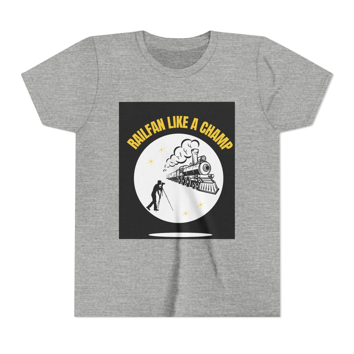 Kids Train Lover T-Shirt | Classic Railway Graphic Youth Railfan Tee